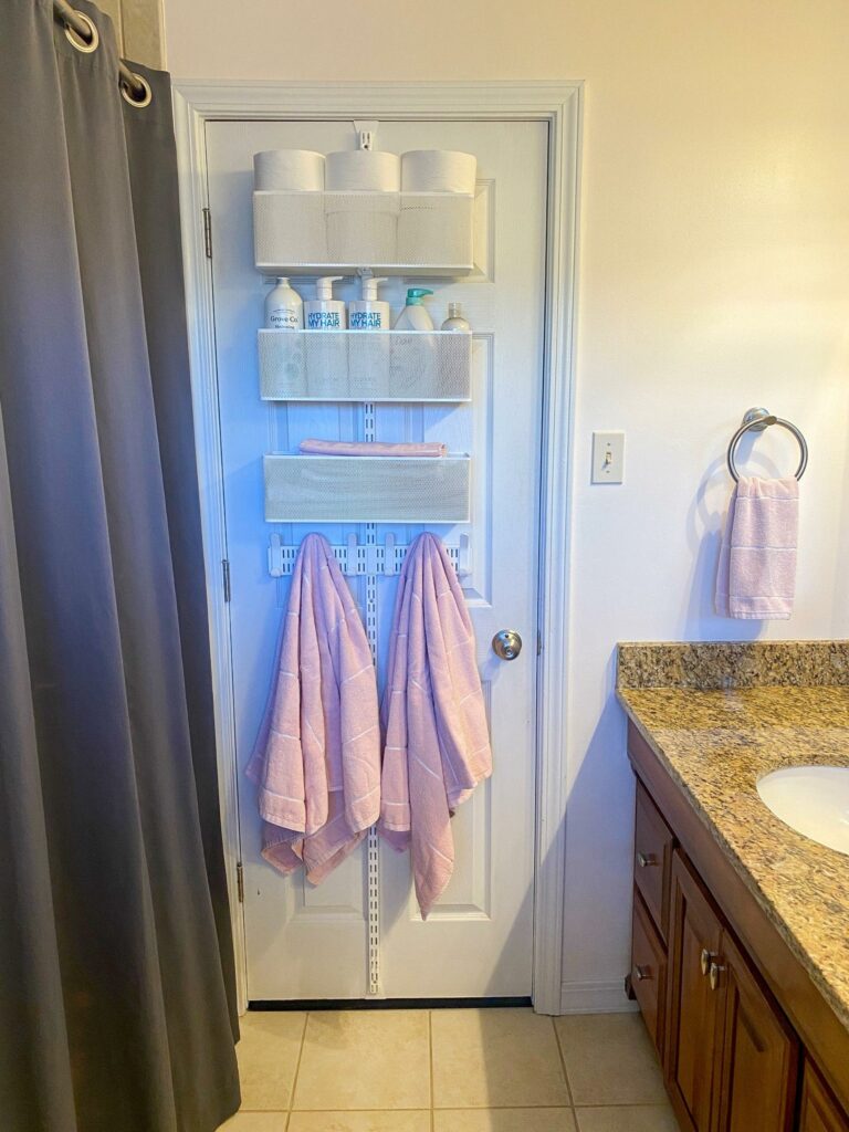 Add a door rack in a small bath @happy.healthy.home