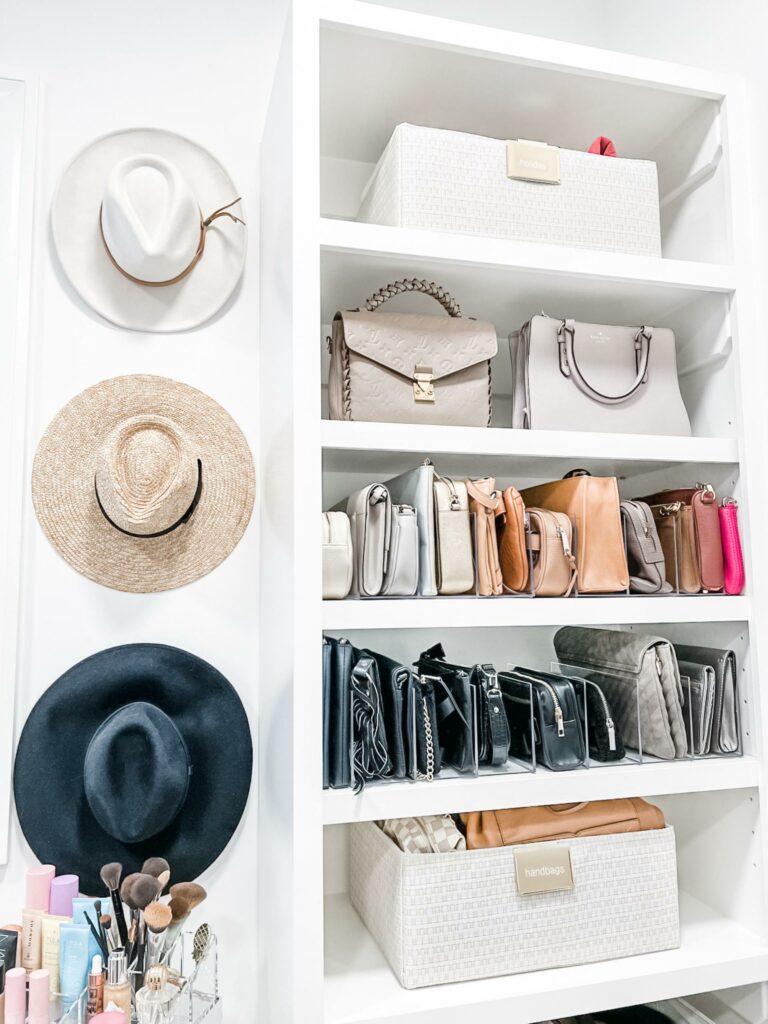 Stand handbags upright with these acrylic separators @afreshspace